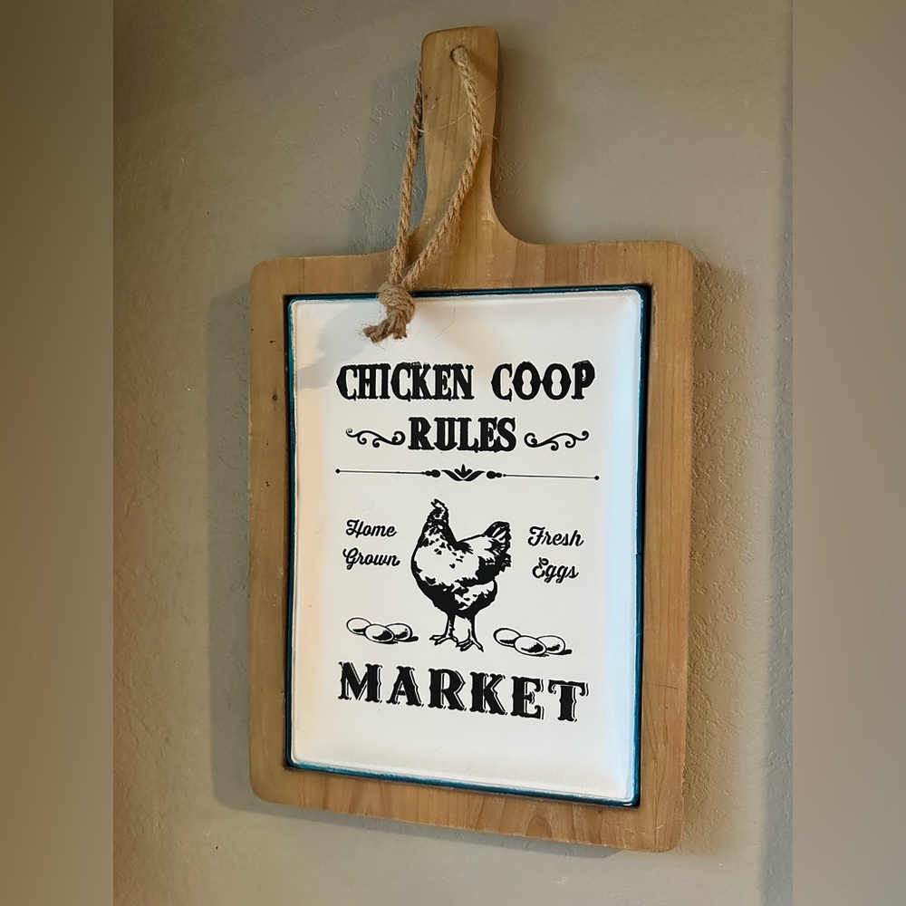 Rustic Chicken Coop Rules Sign